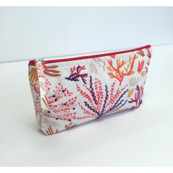 Handmade Embroidered Pouch: Coral 